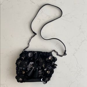 Tori Burch Black evening bag with beading